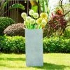 KANTE 20 in. H Square Slate Gray Lightweight Concrete/Fiberglass Indoor Outdoor Elegant Tall Planter