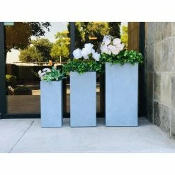 KANTE 28 in. x 24 in. and 20 in. H Square Slate Gray Concrete/Fiberglass Indoor Outdoor Modern Tall Planters 14 KANTE 28 in. x 24 in. and 20 in. H Square Slate Gray Concrete/Fiberglass Indoor Outdoor Modern Tall Planters -VIGORO Store slate gray kante plant pots osf0002abc c60611 1f 1000