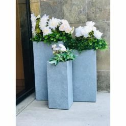KANTE 28 in. x 24 in. and 20 in. H Square Slate Gray Concrete/Fiberglass Indoor Outdoor Modern Tall Planters 15 KANTE 28 in. x 24 in. and 20 in. H Square Slate Gray Concrete/Fiberglass Indoor Outdoor Modern Tall Planters -VIGORO Store slate gray kante plant pots osf0002abc c60611 44 1000