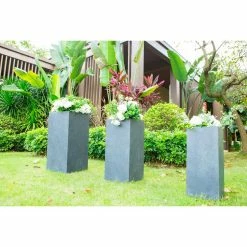KANTE 28 in. x 24 in. and 20 in. H Square Slate Gray Concrete/Fiberglass Indoor Outdoor Modern Tall Planters 13 KANTE 28 in. x 24 in. and 20 in. H Square Slate Gray Concrete/Fiberglass Indoor Outdoor Modern Tall Planters -VIGORO Store slate gray kante plant pots osf0002abc c60611 4f 1000