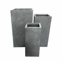 KANTE 28 in. x 24 in. and 20 in. H Square Slate Gray Concrete/Fiberglass Indoor Outdoor Modern Tall Planters 12 KANTE 28 in. x 24 in. and 20 in. H Square Slate Gray Concrete/Fiberglass Indoor Outdoor Modern Tall Planters -VIGORO Store slate gray kante plant pots osf0002abc c60611 c3 1000
