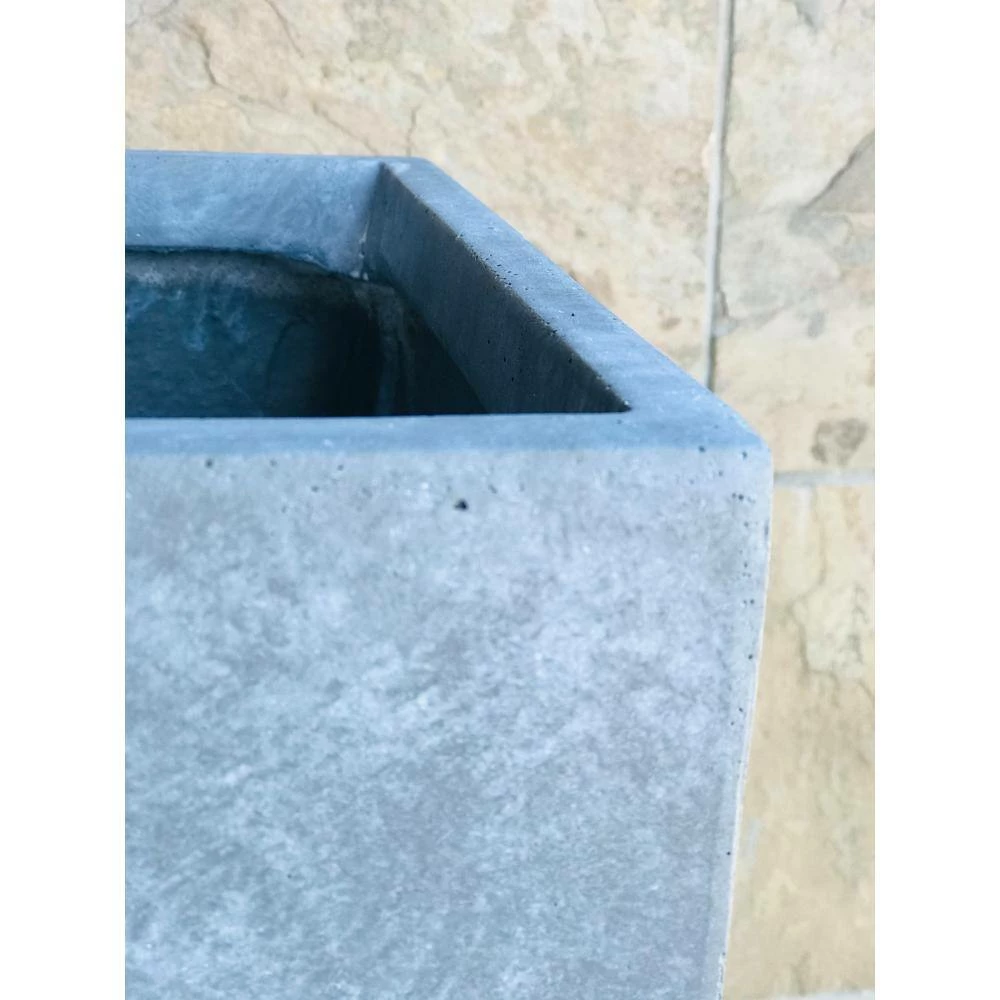 KANTE 28 in. x 24 in. and 20 in. H Square Slate Gray Concrete/Fiberglass Indoor Outdoor Modern Tall Planters 9 KANTE 28 in. x 24 in. and 20 in. H Square Slate Gray Concrete/Fiberglass Indoor Outdoor Modern Tall Planters - Image 7