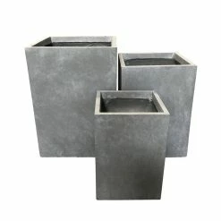 KANTE 19 in. x 16 in. and 13 in. H Square Slate Gray Concrete/Fiberglass Indoor Outdoor Elegant Planters (Set of 3) 12 KANTE 19 in. x 16 in. and 13 in. H Square Slate Gray Concrete/Fiberglass Indoor Outdoor Elegant Planters (Set of 3) -VIGORO Store slate gray kante plant pots osf0007abc c60611 c3 1000