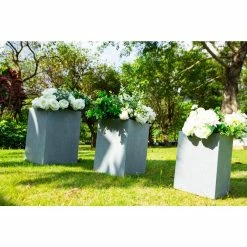 KANTE 19 in. x 16 in. and 13 in. H Square Slate Gray Concrete/Fiberglass Indoor Outdoor Elegant Planters (Set of 3) 16 KANTE 19 in. x 16 in. and 13 in. H Square Slate Gray Concrete/Fiberglass Indoor Outdoor Elegant Planters (Set of 3) -VIGORO Store slate gray kante plant pots osf0007abc c60611 fa 1000