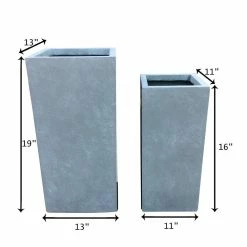 KANTE 19 in. and 16 in. H Square Slate Gray Concrete/Fiberglass Indoor Outdoor Modern Seamless Planters 9 KANTE 19 in. and 16 in. H Square Slate Gray Concrete/Fiberglass Indoor Outdoor Modern Seamless Planters -VIGORO Store slate gray kante plant pots osf0007bc c60611 1f 1000