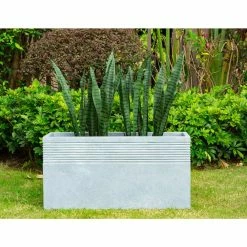 KANTE 31.5 in. L Rectangular Slate Gray Concrete/Fiberglass Indoor Outdoor Modern Elegant Planter 15 KANTE 31.5 in. L Rectangular Slate Gray Concrete/Fiberglass Indoor Outdoor Modern Elegant Planter -VIGORO Store slate gray kante plant pots osf0131b c60611 44 1000