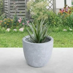 KANTE 12 in. Tall Slate Gray Lightweight Concrete Round Modern Outdoor Planter 14 KANTE 12 in. Tall Slate Gray Lightweight Concrete Round Modern Outdoor Planter -VIGORO Store slate gray kante plant pots rc0050b c60611 1f 1000