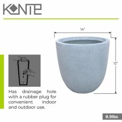 KANTE 12 in. Tall Slate Gray Lightweight Concrete Round Modern Outdoor Planter 15 KANTE 12 in. Tall Slate Gray Lightweight Concrete Round Modern Outdoor Planter -VIGORO Store slate gray kante plant pots rc0050b c60611 44 1000