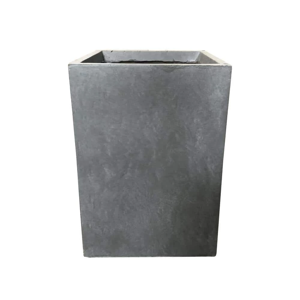 KANTE Small 13 in. Tall Slate Gray Lightweight Concrete Square Outdoor Planter 3 KANTE Small 13 in. Tall Slate Gray Lightweight Concrete Square Outdoor Planter