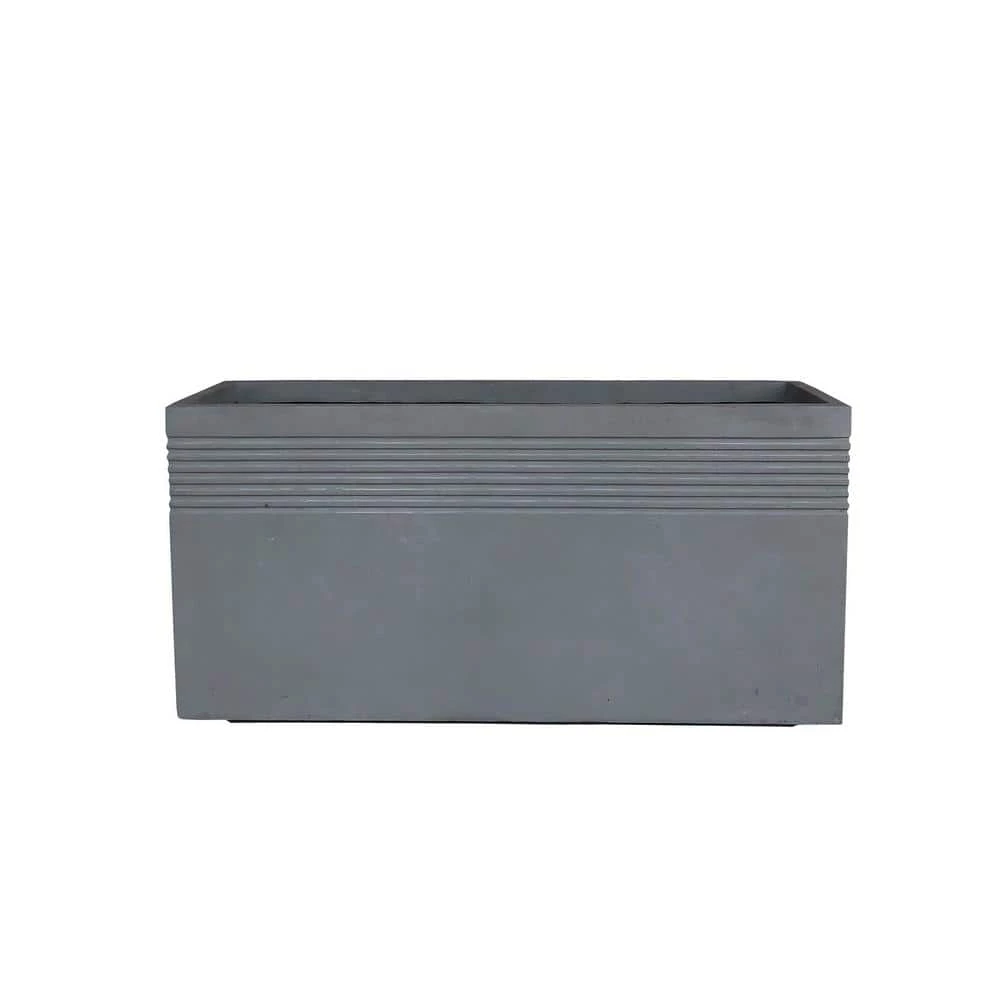 KANTE 31.5 in. L Slate Gray Lightweight Concrete Modern Rectangle Outdoor Planter 3 KANTE 31.5 in. L Slate Gray Lightweight Concrete Modern Rectangle Outdoor Planter