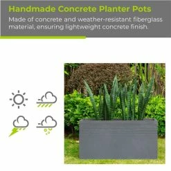 KANTE 31.5 in. L Slate Gray Lightweight Concrete Modern Rectangle Outdoor Planter 12 KANTE 31.5 in. L Slate Gray Lightweight Concrete Modern Rectangle Outdoor Planter -VIGORO Store slate gray kante plant pots rf0131b c60611 c3 1000