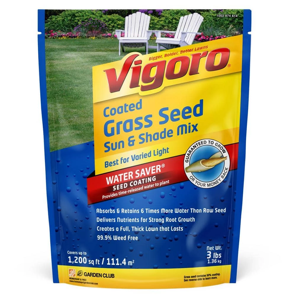 Vigoro 3 lbs. Sun Shade Grass Seed Mix with Water Saver Seed Coating 3 Vigoro 3 lbs. Sun Shade Grass Seed Mix with Water Saver Seed Coating