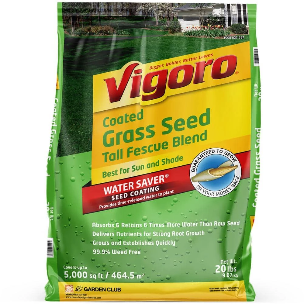 Vigoro 20 lbs. Tall Fescue Grass Seed Blend with Water Saver Seed Coating 3 Vigoro 20 lbs. Tall Fescue Grass Seed Blend with Water Saver Seed Coating