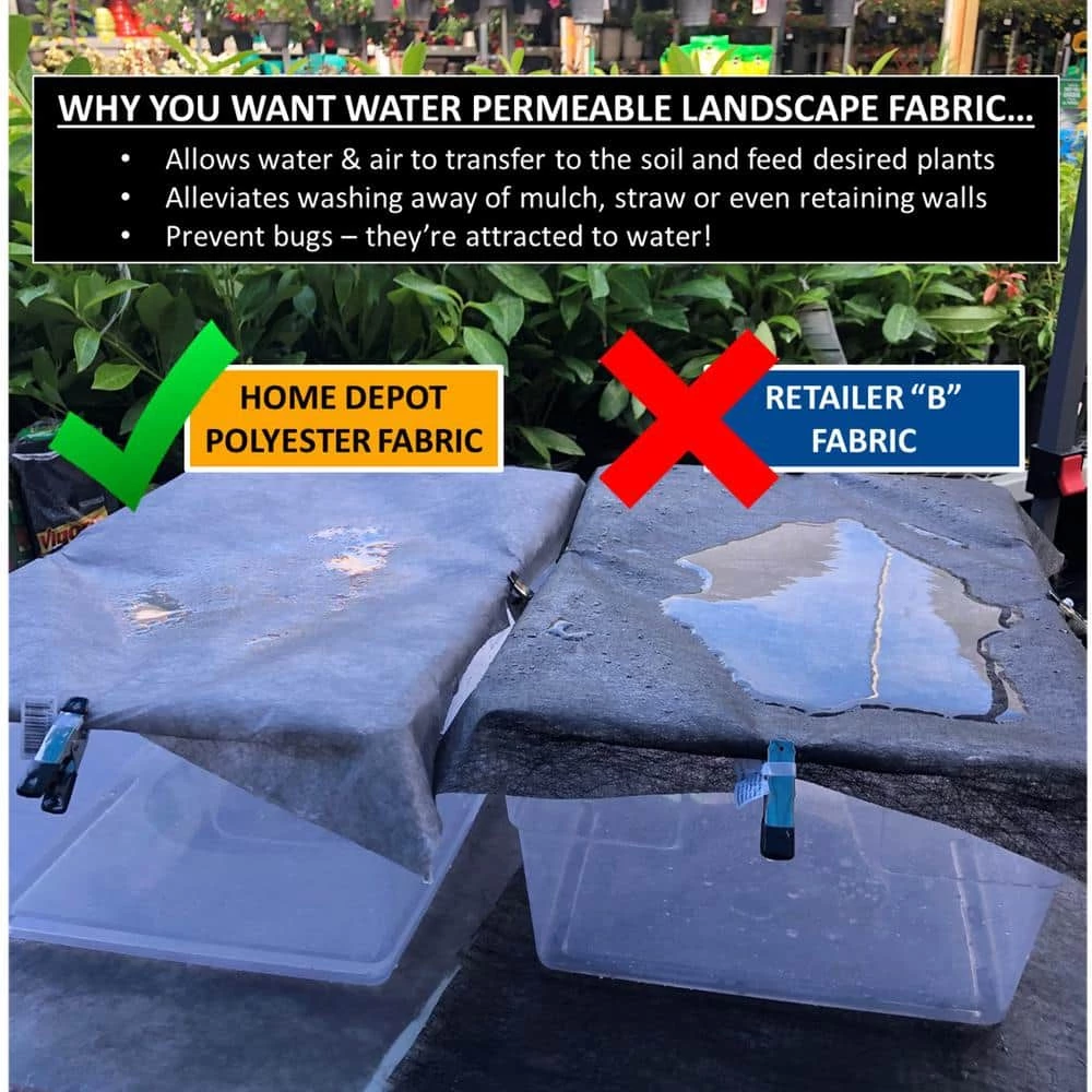 Vigoro 4 ft. x 100 ft. Heavy-Duty Polyester Weed Barrier Landscape Fabric 10 Vigoro 4 ft. x 100 ft. Heavy-Duty Polyester Weed Barrier Landscape Fabric - Image 8