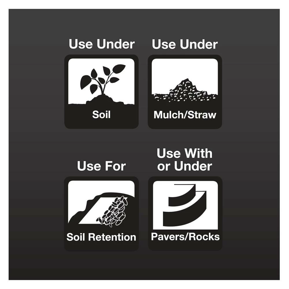 Vigoro 6 ft. x 100 ft. 2 oz. Black Flatbond (Non-Woven) Weed Barrier 4 Vigoro 6 ft. x 100 ft. 2 oz. Black Flatbond (Non-Woven) Weed Barrier - Image 2