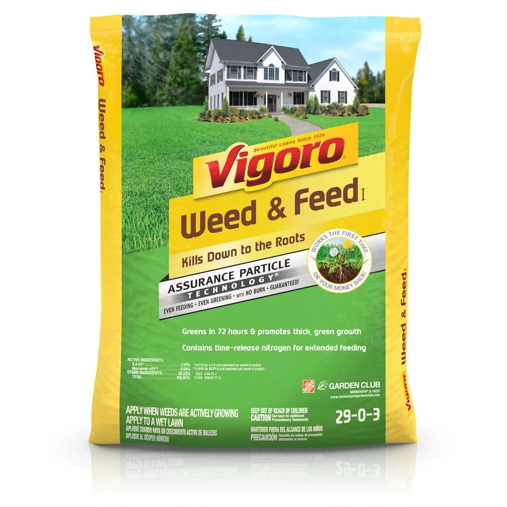 Vigoro 43.9 lbs. 15,000 sq. ft. Weed and Feed Weed Killer Plus Lawn Fertilizer 3 Vigoro 43.9 lbs. 15,000 sq. ft. Weed and Feed Weed Killer Plus Lawn Fertilizer