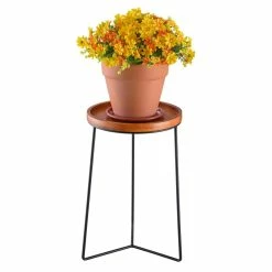 Vigoro 19 in. Triangle Base Wood Top Plant Stand -VIGORO Store vigoro plant stands 710174810 44 1000