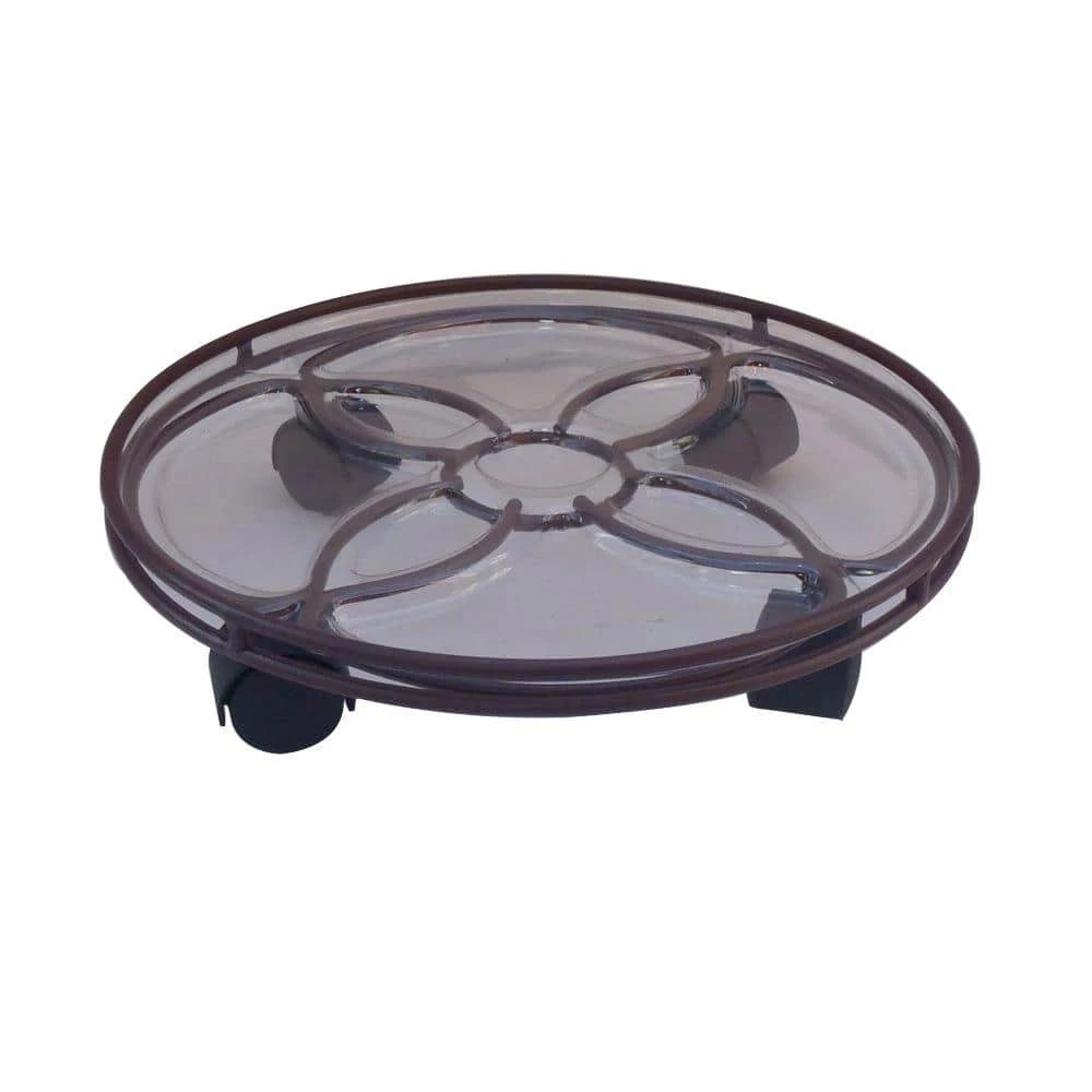 Vigoro 13.6 in. x 13.6 in. x 2.8 in. Brown Metal Plant Caddy 3 Vigoro 13.6 in. x 13.6 in. x 2.8 in. Brown Metal Plant Caddy