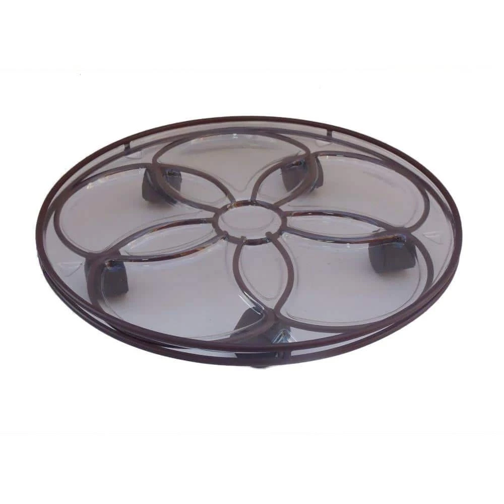 Vigoro 17 in. x 17 in. x 2.8 in. Silver Metal Plant Caddy 3 Vigoro 17 in. x 17 in. x 2.8 in. Silver Metal Plant Caddy