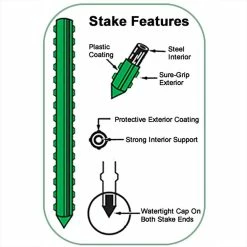 Vigoro 6 ft. Green Colored Heavy Duty Steel Core Garden Stakes 13 Vigoro 6 ft. Green Colored Heavy Duty Steel Core Garden Stakes -VIGORO Store vigoro tomato cages st6hdvg fa 1000