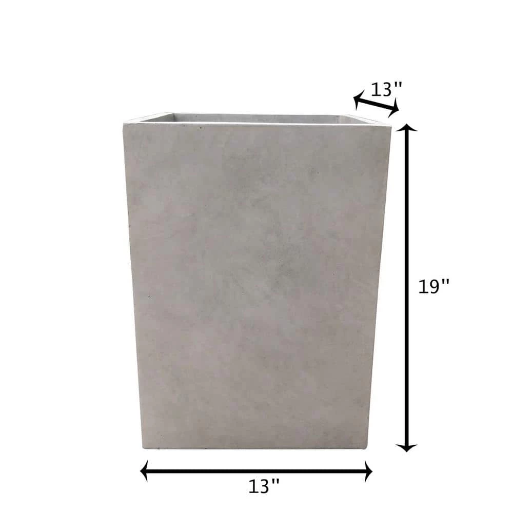 KANTE 19 in. H Square Weathered Concrete/Fiberglass Indoor Outdoor Modern Seamless Planter 4 KANTE 19 in. H Square Weathered Concrete/Fiberglass Indoor Outdoor Modern Seamless Planter - Image 2