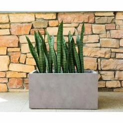 KANTE 31 in. L Rectangular Weathered Concrete/Fiberglass Indoor Outdoor Elegant Planter 16 KANTE 31 in. L Rectangular Weathered Concrete/Fiberglass Indoor Outdoor Elegant Planter -VIGORO Store weathered concrete kante plant pots osf0104b c80021 2 4f 1000