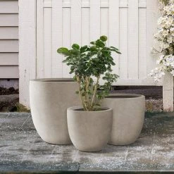 KANTE 22.4", 20.4" and 18.1"H Round Weathered Finish Concrete Planters Set of 3, Outdoor Indoor w/Drainage Hole & Rubber Plug 20 KANTE 22.4", 20.4" and 18.1"H Round Weathered Finish Concrete Planters Set of 3, Outdoor Indoor w/Drainage Hole & Rubber Plug -VIGORO Store weathered concrete kante plant pots rc0153bcd c80021 2 76 1000