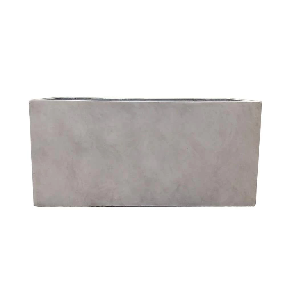 KANTE 31 in. Long Weathered Concrete Lightweight Durable Modern Rectangle Outdoor Planter 3 KANTE 31 in. Long Weathered Concrete Lightweight Durable Modern Rectangle Outdoor Planter