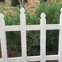 Vigoro 12 in. H White Classic Picket Style Plastic Garden Fence -VIGORO Store white plastic resin vigoro garden fencing 51502 fa 1000