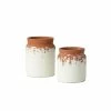 SULLIVANS White Ceramic Speckled Container (Set of 2) -VIGORO Store white sullivans plant pots cm2936 64 1000