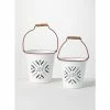 SULLIVANS White Joy Snowflake Metal Bucket (Set of 2) 1 SULLIVANS White Joy Snowflake Metal Bucket (Set of 2) -VIGORO Store white sullivans plant pots met1751 64 1000