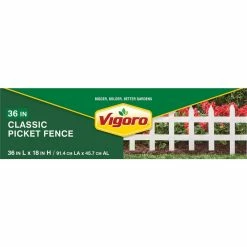 Vigoro 36 in. Wood Picket Garden Fence 11 Vigoro 36 in. Wood Picket Garden Fence -VIGORO Store white vigoro garden fencing rc 74w 1f 1000
