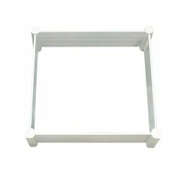 Vigoro 4 ft. x 4 ft. x 15 in. White Vinyl Raised Garden Bed -VIGORO Store white vigoro raised planter boxes 26001v 76 1000