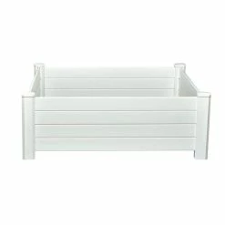 Vigoro 4 ft. x 4 ft. x 15 in. White Vinyl Raised Garden Bed -VIGORO Store white vigoro raised planter boxes 26001v fa 1000