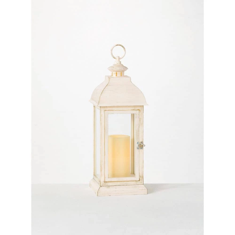SULLIVANS 17.5 in. Lantern with LED Pillar Candle 2 SULLIVANS 17.5 in. Lantern with LED Pillar Candle